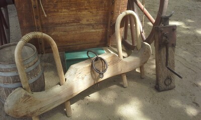 Oxen Yoke from Stutter's Mill State Park used to Hitch Oxen to a Wagon so they can Pull It