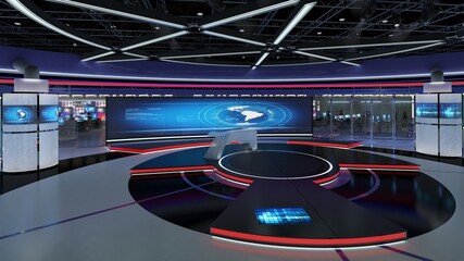 Virtual TV Studio News Set 31. Green screen background. 3d Rendering

Virtual set studio for chroma footage. wherever you want it, With a simple setup, a few square feet of space, and Virtual Set. you