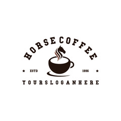 Vintage Horse Coffee Shop Logo Design