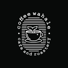 American Coffee Whale cafe and roastery Logo design