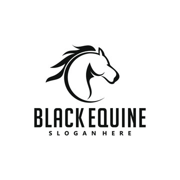 Minimalist Black Horse Equine Logo tamplate