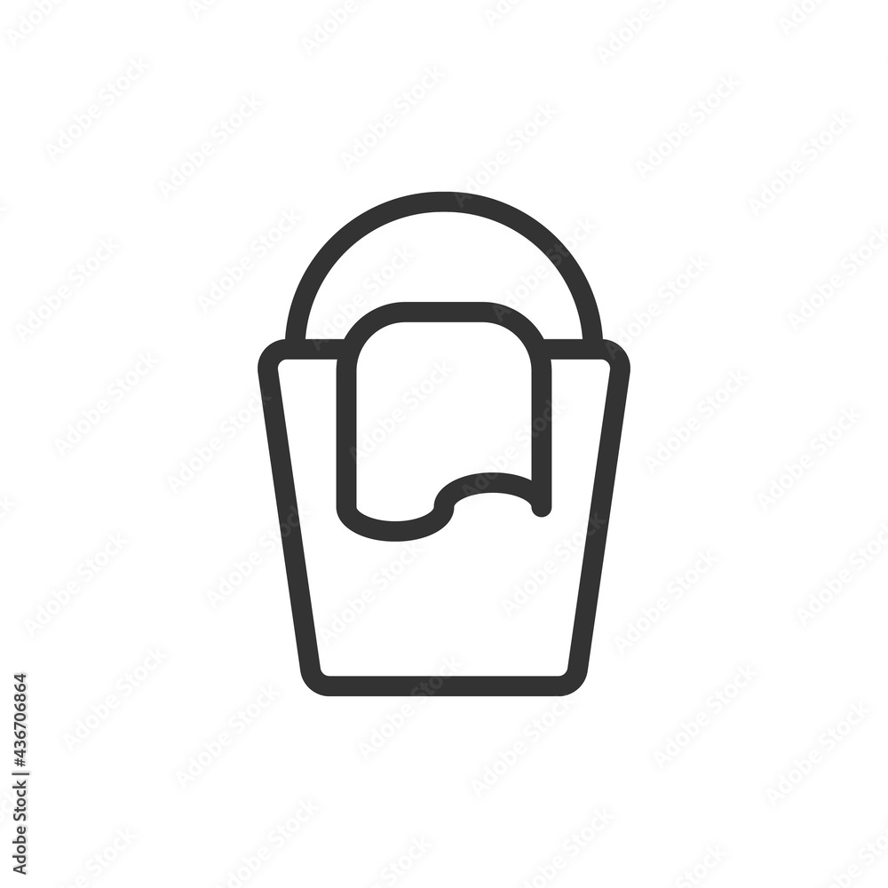Poster bucket minimal line icon.