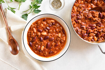 Cowboy beans with ground beef, jalapeno and bacon