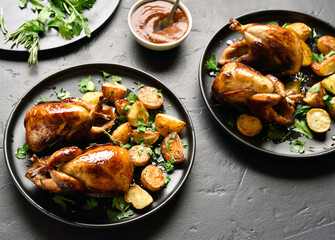 Tasty grilled quails