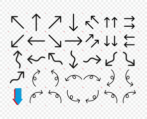 sets of arrows in several types and directions svg