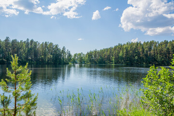 Fototapeta na wymiar View of The Lake Pihlajavesi, Punkaharju, Finland