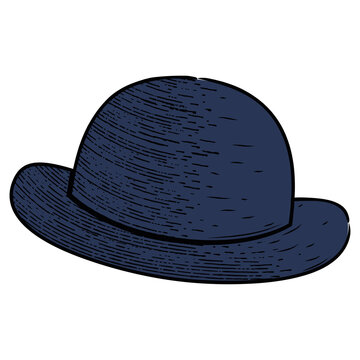 Isolated sketch of a hipster hat