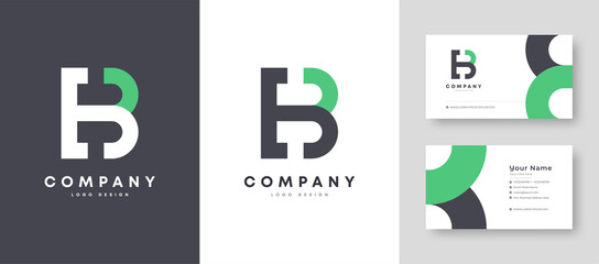 Flat minimal Colorful Initial EB BE Logo With Premium Corporate Stylish Business Card Design Vector Template for Your Company Business
