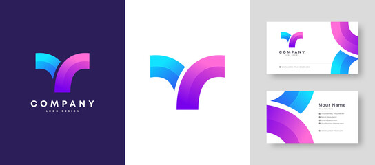 Colorful Initial Y Letter Logo With Premium Corporate Stylish Business Card Design Vector Template for Your Company Business