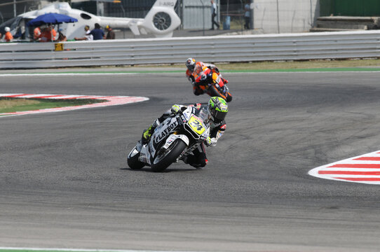 MISANO - ITALY, 2 September 2011: Toni Elias Spanish rider of Honda LCR Team in action at 2011 San Marino GP. Italy