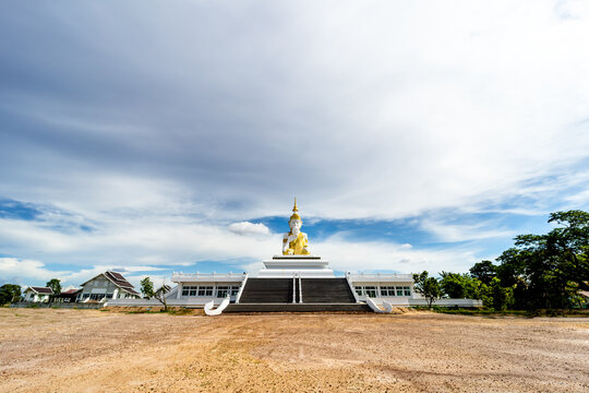 Big Buddha statue in a Thai temple, Sisaket Province, Thailand.