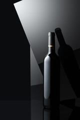 Unopened bottle of red wine.