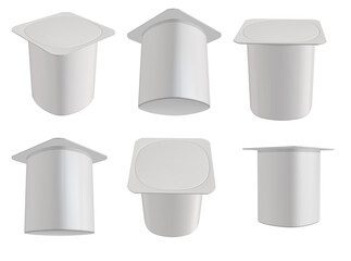 3D rendering - High resolution image yogurt plastic cup Isolated on a white background  high quality details