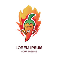 chilli and fire logo vector. chilli and fire illustration
