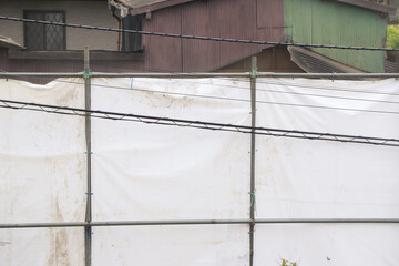 Obraz premium 住宅の解体工事 カバーシート 