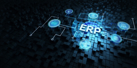 Business, Technology, Internet and network concept. Enterprise resource planning ERP concept.