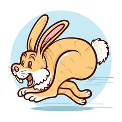 running rabbit clip art illustration