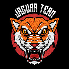 wild animal predator jaguar head logo esport illustrator © ginanperdana