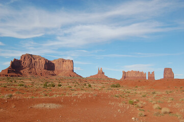 The scenic desert landscape of Monument Valley, Arizona/Utah Border.