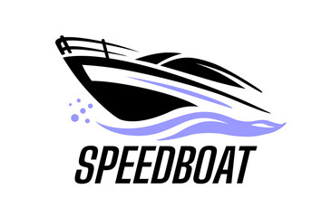 Yacht speed boat logo vector. 
