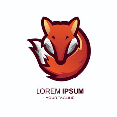 fox mascot logo design vector. fox illustration
