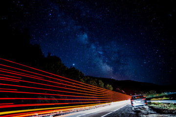 A beautiful milkyway on a night sky with stars and nice background