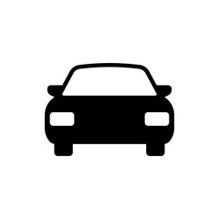 Fototapeta premium Car icon. Black silhouette. Front view. Vector simple flat graphic illustration. The isolated object on a white background. Isolate.