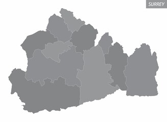 Surrey County administrative map