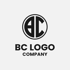 Initial Letter B C BC CB Circle for General Business Company Corporate Simple Unique Hipster Rustic Retro Logo Design