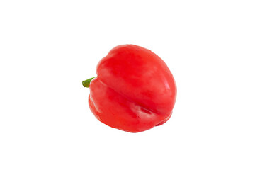 Red sweet bell pepper isolated on a white background.