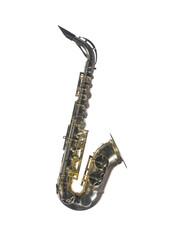 children saxophone isolated on white background