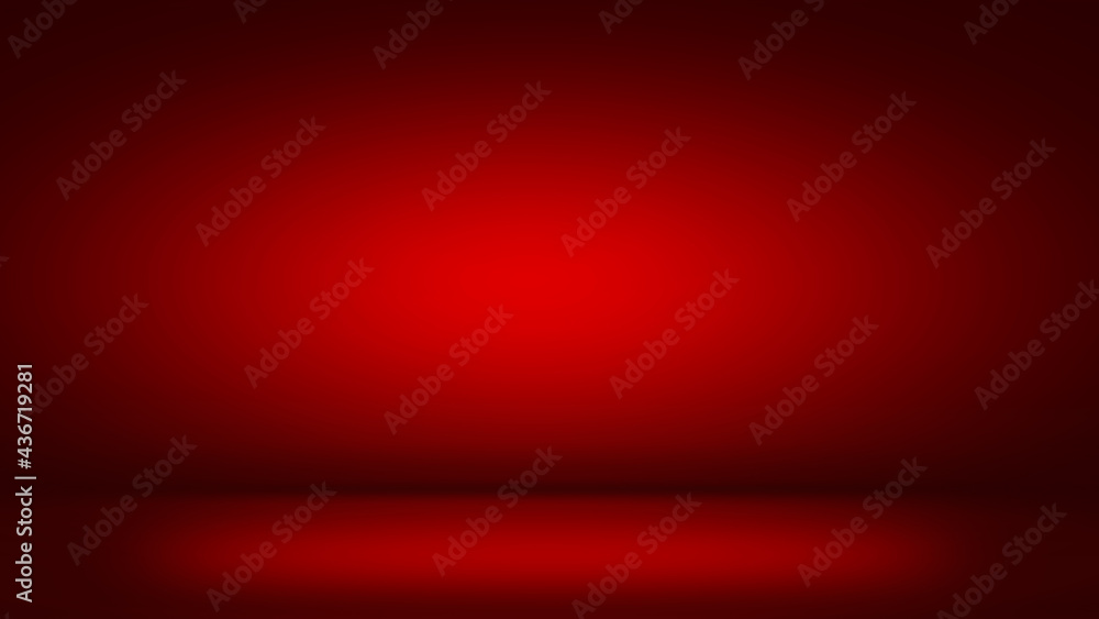 Poster red background abstract gradient spotlight room texture background. studio backdrop wallpaper light 