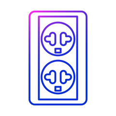 Power socket icon, double socket