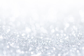 white, grey and silver blur bokeh abstract background. christmas blurred beautiful shiny Christmas lights.