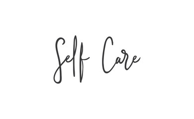 Fototapeta na wymiar Self care lettering quote. Love yourself quote. Modern calligraphy text of taking care of yourself. Design print for t shirt, greeting card or banner. Vector illustration.