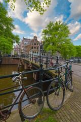 Traditional old buildings in Amsterdam