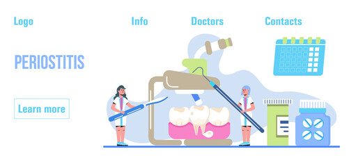 Dentist concept vector. Caries, tartar or tooth cyst treatment.