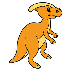 Vector educational illustration of cute cartoon dinosaur character for children and scrap book