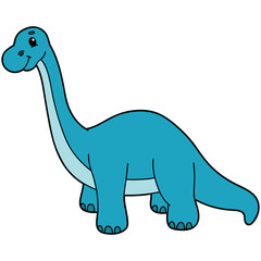 Vector educational illustration of cute cartoon dinosaur character for children and scrap book