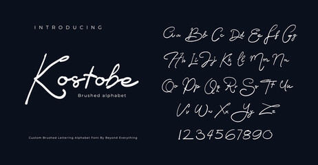 Elegant alphabet letters font and number. Classic Lettering Minimal Fashion Designs