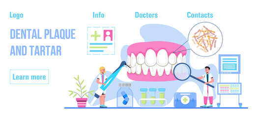 Dentist concept vector. Caries, tartar or tooth cyst treatment.