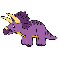 Vector educational illustration of cute cartoon dinosaur character for children and scrap book