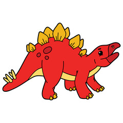 Vector educational illustration of cute cartoon dinosaur character for children and scrap book