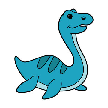 Vector educational illustration of cute cartoon dinosaur character for children and scrap book
