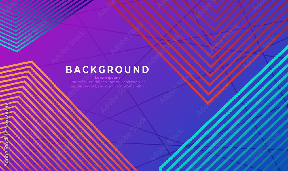 Poster gradient color abstract line pattern background cover design. minimal covers design template. neon g