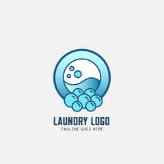 Laundry logo template design vector or wash service room. Vector illustration.
