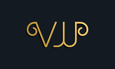 Luxury fashion initial letter VW logo.