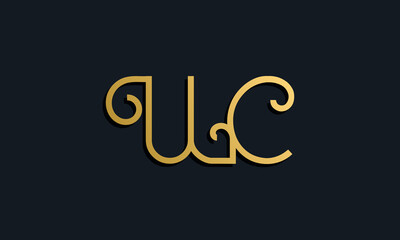 Luxury fashion initial letter WC logo.