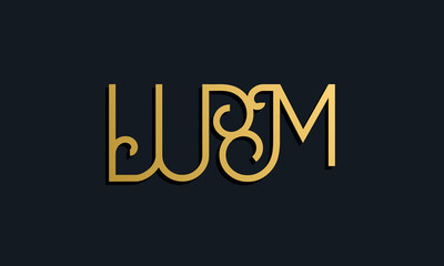 Luxury fashion initial letter WM logo.