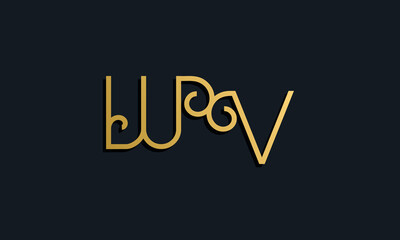 Luxury fashion initial letter WV logo.